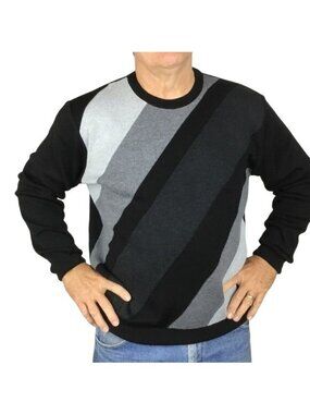 Marcello Sport Merino Wool Blend Geometric Sweater Mens Large